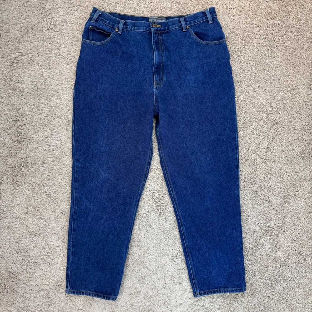 David Taylor Denim Jeans Mens 36x28 Actual) Blue Straight Leg Cotton Pants - Picture 8 of 9